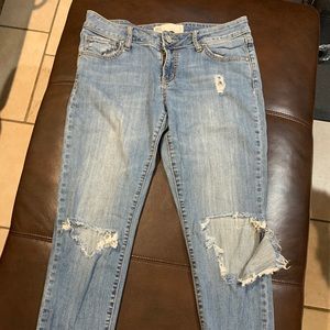 Medium-Light Wash Cropped Jeans